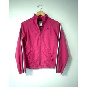 Reebok Pink‎ Navy/White Trim Windbreaker Jacket Women's S